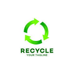 Icon of the recycling symbol vector, recycle and rotate arrow icon