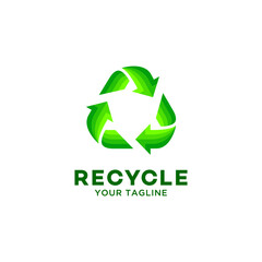 Icon of the recycling symbol vector, recycle and rotate arrow icon