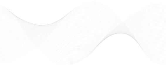 Wave line background with smooth shape. Beautiful wavy line on a white background. Horizontal banner template. Abstract futuristic template. Chrome technological wallpaper.