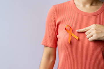 Orange Ribbon for Leukemia, Kidney cancer day, world Multiple Sclerosis, CRPS, Self Injury...