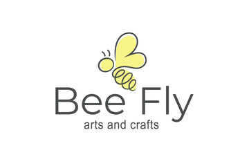 Bee line art for craft and arts logo