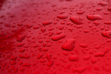 water drops on a red background