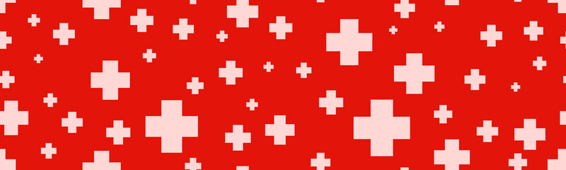 Fototapeta premium Seamless hospital background with plus symbols