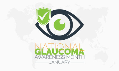 Vector banner template design concept of National Glaucoma Awareness Month observed on every January