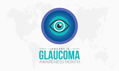 Vector banner template design concept of National Glaucoma Awareness Month observed on every January