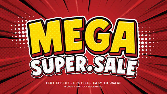 Mega super sale editable text effect