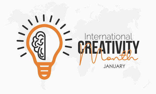 Vector banner template design concept of International Creativity Month observed on every January - Powered by Adobe