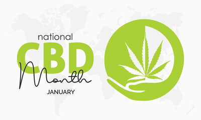 Vector banner template design concept of National CBD Month observed on every January