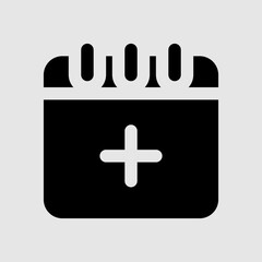 Add schedule icon in solid style, use for website mobile app presentation