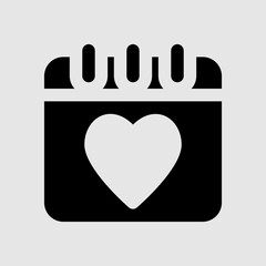 Valentine day icon in solid style, use for website mobile app presentation