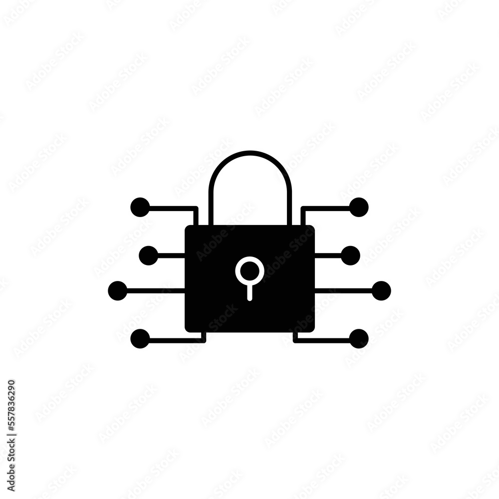 Poster padlock icon illustration. suitable for cyber security icon. icon related to developer. glyph icon s