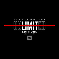 UNLIMITED CONCEPT typography graphic design, for t-shirt prints, vector illustration.BROOKLYN-NYC. 