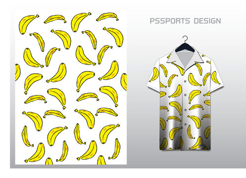 Banana Hawaiian shirt vector pattern for shirt or background