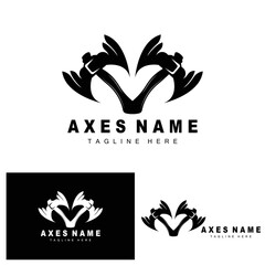 Ax Logo Design, War Tool Illustration and Woodcutter Vector