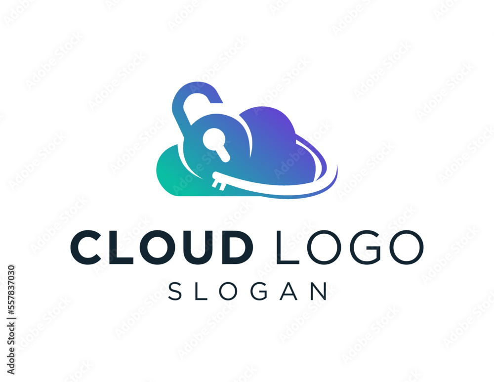 Poster logo about cloud on a white background. created using the coreldraw application.