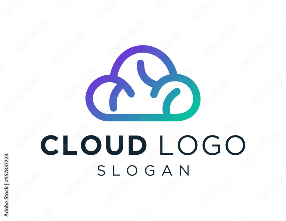 Poster logo about cloud on a white background. created using the coreldraw application.
