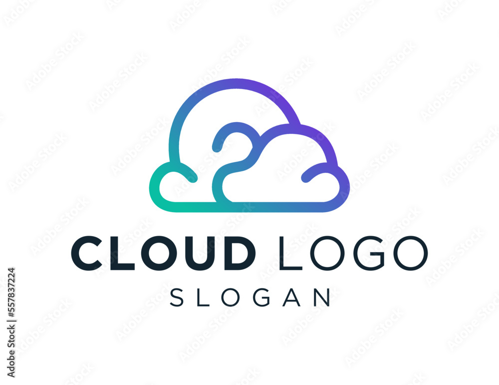 Poster logo about cloud on a white background. created using the coreldraw application.