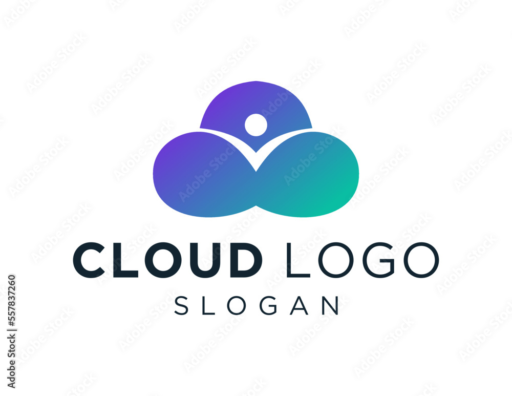 Poster logo about cloud on a white background. created using the coreldraw application.