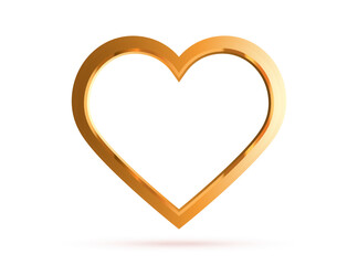 Gold Heart Element Design. Valentines Day Template. Vector Illustration