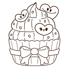 coffee mug sweets love valentine illustration