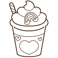coffee mug sweets love valentine illustration