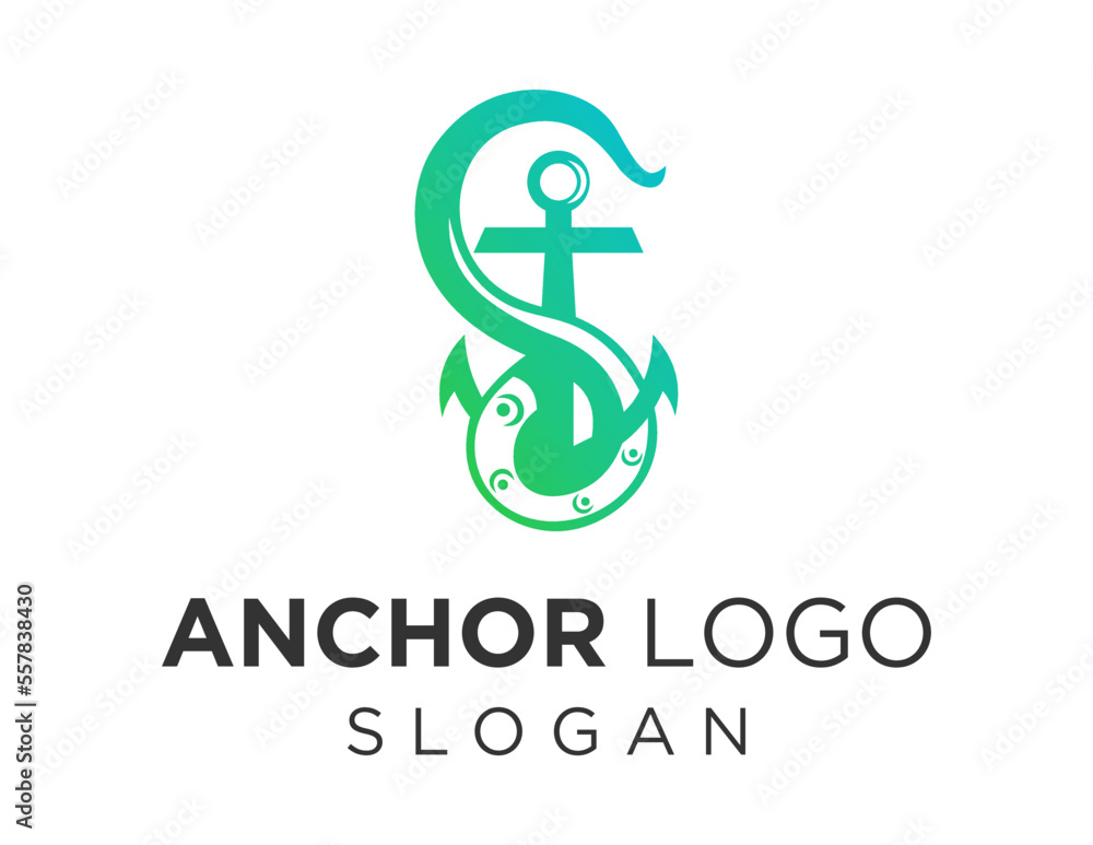 Poster logo about anchor on a white background. created using the coreldraw application.