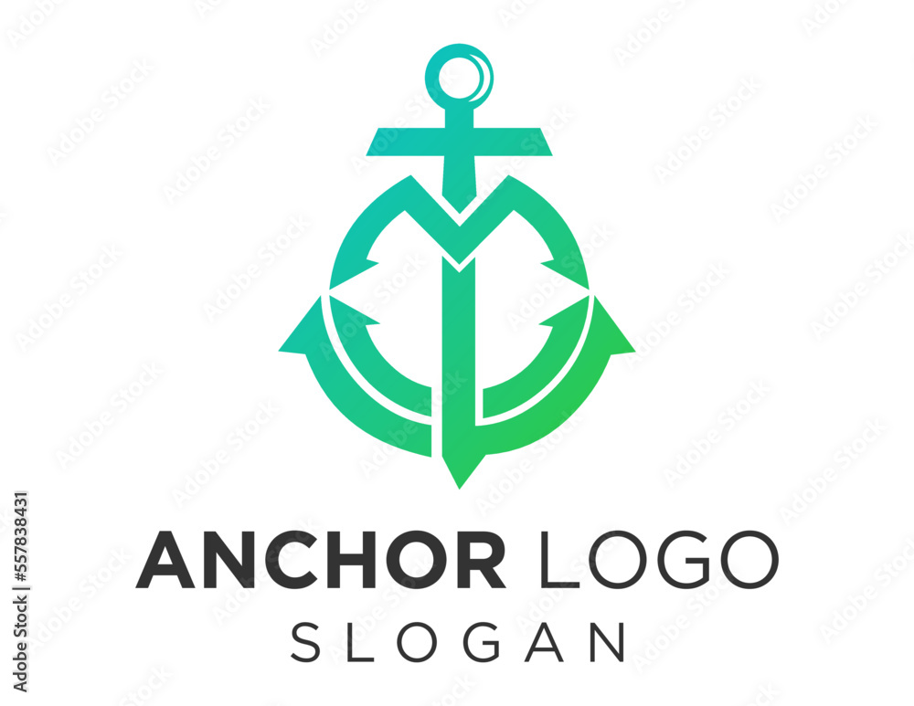 Poster logo about anchor on a white background. created using the coreldraw application.