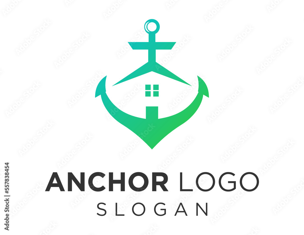 Poster logo about anchor on a white background. created using the coreldraw application.