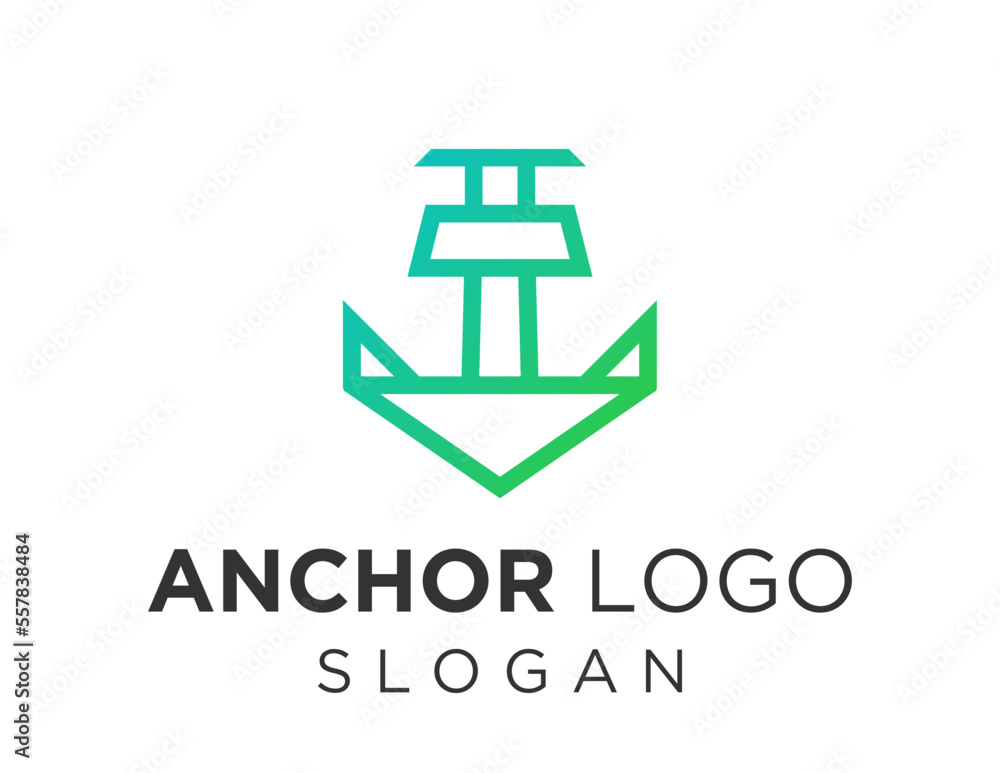 Poster logo about anchor on a white background. created using the coreldraw application.