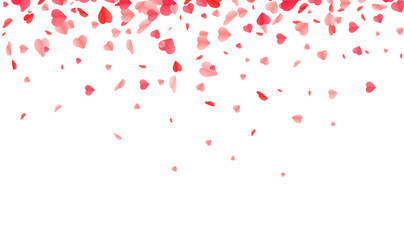 Fototapeta na wymiar Hearts Shape confetti Background. Valentines Day Vector Template Design.