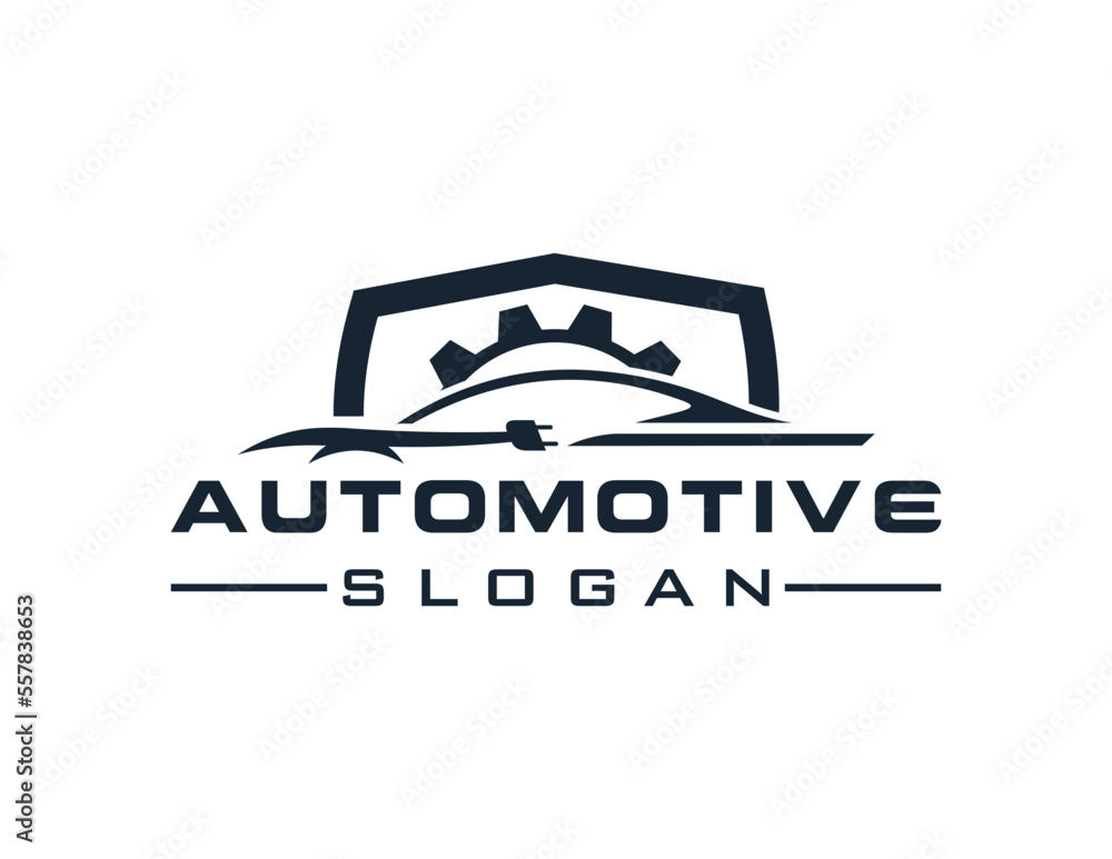 Poster logo about automotive on a white background. created using the coreldraw application.