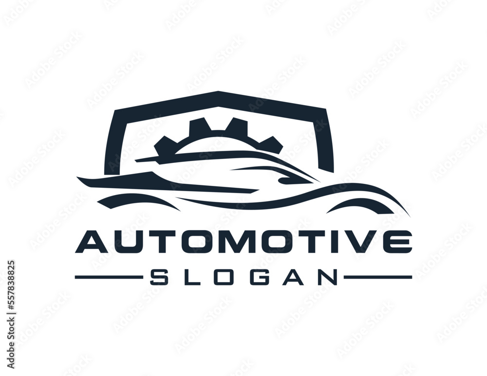 Poster logo about automotive on a white background. created using the coreldraw application.