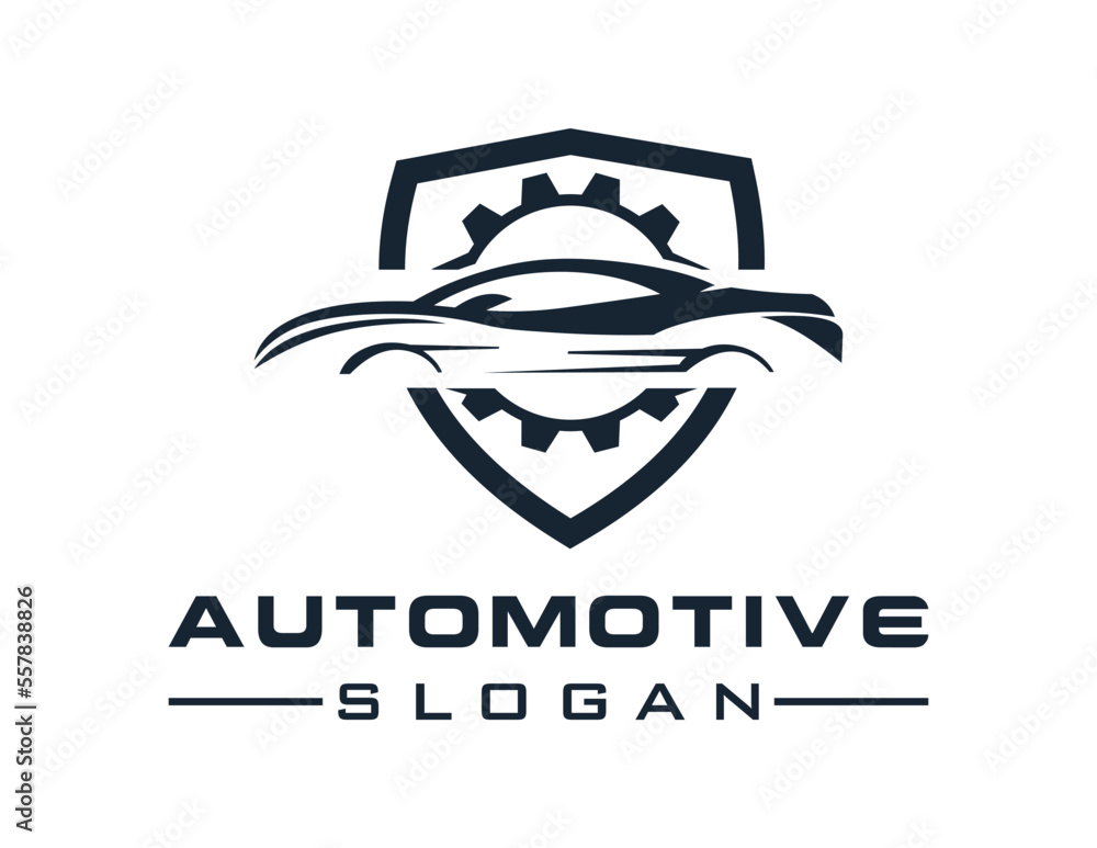 Poster logo about automotive on a white background. created using the coreldraw application.