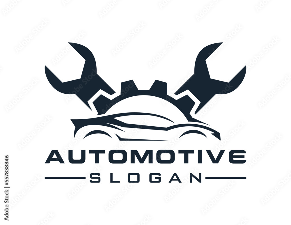 Poster logo about automotive on a white background. created using the coreldraw application.