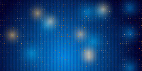 Obraz premium Blue abstract shiny background with small golden dots. Sparkling vector design