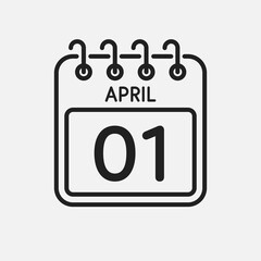 Icon page calendar day - 1 April