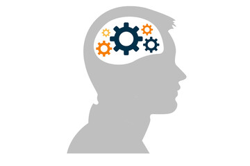 human head with gears