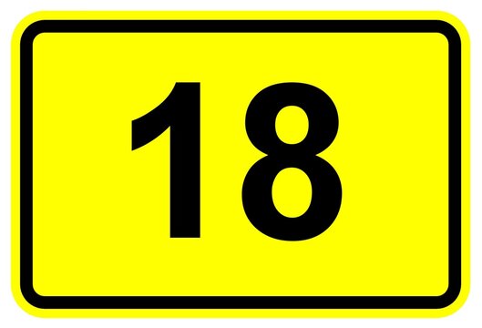 Illustration eines Bundesstra&szlig;enschildes der B 18 in Deutschland	
