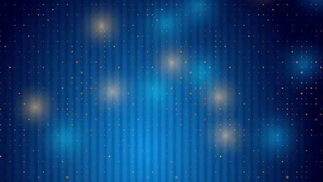 Blue abstract shiny background with small golden dots. Seamless looping sparkling motion design. Video animation Ultra HD 4K 3840x2160