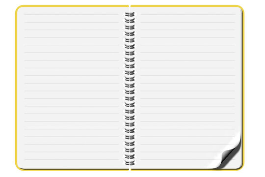 PNG Trasparente. Fogli di blocco note  a righe aperto e vuoto con possibilità di scrivere testo..