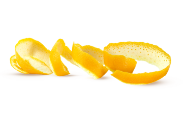 Orange peel spiral isolated on white background