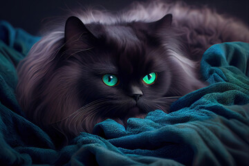 closeup of black cat,black cat with eyes,portrait of a cat