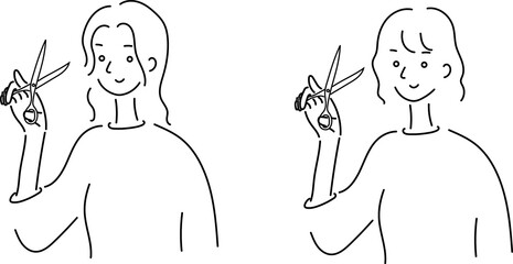 美容師のシンプルイラスト