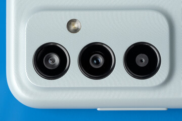 Cell phone camera lens. The concept of a smartphone rear camera lens