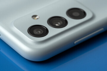 Cell phone camera lens. The concept of a smartphone rear camera lens