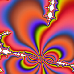 Obraz premium Multicolored leaves, tree, plant, futuristic shapes, galaxy, abstract background