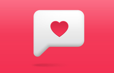 Speech bubbles heart to valentine day isolated. Vector heart symbol love, valentine design illustration, bubble element speech romantic