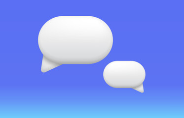 Two white speech bubbles concept isolated on background. Illustration of bubble communication for chat and talk isolated vector