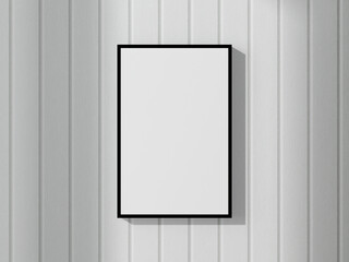 Black Wall Frame Photo Mockup with Clean White Walls