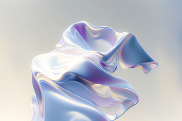 Abstract fluid 3d render,flying silk cloth curtain,Abstract 3D Background,Digital fabric. Sci-fi background